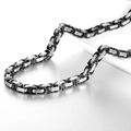 Collana a catena bizantina in acciaio inossidabile 316L con finitura bicolore argento e nero - Collana Mista Nero E Argento 5M