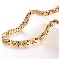 Classica collana a catena bizantina bicolore oro e argento in acciaio inossidabile 316L - Collana Mista Oro E Argento 5M