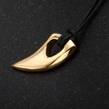 Golden horn pendant necklace for men with black rope cord on starry textured background - Pendant Only-Gold (Without Chain)