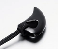 Polished black horn pendant necklace on a braided rope over a brushed metal surface - Pendant Only-Black (Without Chain)