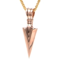 Arrowhead pendant necklace in polished rose gold finish with box chain for men - Rose Gold Color Pendant Only