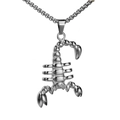 Polished stainless steel scorpion pendant necklace with detailed box chain design - Steel Color Pendant Only (Without Chain)