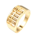 Anello abaco dorato lucido per uomo con perline mobili in acciaio al titanio - US 7 / Oro