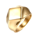 Bague géométrique dorée pour homme en acier inoxydable avec facettes polies - US 7 / Or