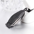 Modische schwarze Edelstahl-Rasierer-Halskette für Herren mit strukturiertem Clipper-Design - Anhänger Ohne Kette (XD041) / Schwarz