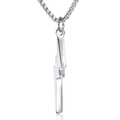 Collana con pendente a forma di fulmine in acciaio inossidabile lucido e catena silver - Colore Acciaio (Solo Pendente)