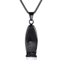 Collar de hombre en acero de titanio con colgante de cortapelo negro y cadena de caja - Solo Colgante (Sin Cadena) / Negro