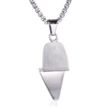 Collar minimalista de acero inoxidable cepillado plateado con colgante geométrico - Colgante Color Acero Solo (Sin Cadena)