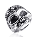 Anillo gótico de calavera para hombre en acero inoxidable plateado de estilo vintage - US 7 / Color Acero