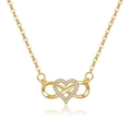S925 sterling zilveren oneindigheidshart hanger ketting met witte zirkonia stenen - 925 zilver / Goud