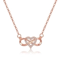 Elegante S925 sterling zilveren oneindigheidshart hanger ketting in roségoud - 925 zilver / Roségoud