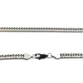Poliertes S925 Sterlingsilber Panzerkette Halskette für Herren mit Karabinerverschluss - Vollständiges S925 Sterling Silber / 50 cm / Weißgold