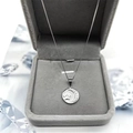 Collana con ciondolo stella e luna in argento sterling S925 con zirconi e scatola regalo inclusa - Ciondolo con Catena Veneziana