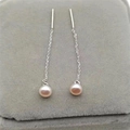 Eleganti orecchini pendenti in argento S925 con perle naturali d'acqua dolce rosa - Argento Sterling S925 Completo / Viola