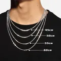S925 Sterling Silver Cuban Chain necklace length comparison chart 45cm to 60cm guide - Fine Style / Short