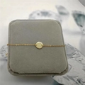 Bracciale minimalista in argento S925 con ciondolo a disco dorato su portagioie - Argento Sterling 925 Completo / Oro