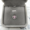 S925 Sterling Silber Herzanhänger mit rosa Edelstein und Kristallen im Samtetui - 925er Silber / Rosa Anhänger