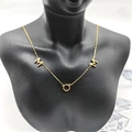 925 silver gold plated MOM necklace featuring dual M pendants and center ring charm - Full 925 Sterling Silver / Gold