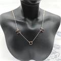 Minimalist 925 sterling silver MOM pendant necklace in rose gold finish on a mannequin - Full 925 Sterling Silver / Rose Gold