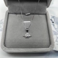 Elegante collana in argento sterling S925 con ciondolo a forma di dinosauro con cristalli - Ciondolo con Catena a Scatola 40+5cm / Argento 925 Placcato Oro Bianco