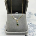 Collana a fulmine in argento S925 con turchese blu in una scatola per gioielli grigia - Argento Sterling 925 Completo / Oro