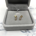 Minimalistische S925 Sterling Silber vergoldete Sicherheitsnadel Ohrringe mit Zirkonia - Vollständiges 925 Sterling Silber / Gold