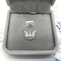 Dettaglio del ciondolo diavolo in argento S925 con zirconi incastonati hip-hop - Argento Sterling 925 Completo / Solo ciondolo