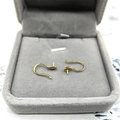 Macro detail of gold S925 silver earring hooks for DIY pearl jewelry settings - Full 925 Sterling Silver / Gold Only (Without Pearl)