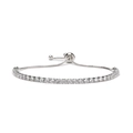 Klassisches S925 Silber Tennisarmband mit 2mm Zirkonia und verstellbarem Verschluss - Vollständiges 925 Sterling Silber / Weißgold