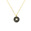 Collar de plata S925 con colgante de estrella dorada sobre circonitas negras brillantes - Plata 925 / Dorado