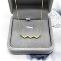 Collana battito cardiaco in argento S925 con zirconi brillanti su scatola di velluto - Color Oro (XL158) / Oro