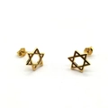 Minimalist gold plated S925 sterling silver hexagram stud earrings for men and women - Full 925 Sterling Silver / Gold