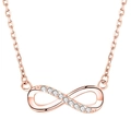 Roségoldene Unendlichkeit-Halskette mit Zirkonia-Anhänger und feiner Gliederkette - Vollständiges 925 Sterling Silber / Roségold