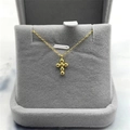 Minimalistische S925 Sterling Silber Goldene Kreuzkette mit Rundperlen Anhänger Design - Gold