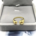 Minimalist S925 sterling silver asymmetrical water drop open ring in gold finish - Adjustable Open / Gold
