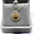S925 sterling zilveren goud vergulde ketting met kroon hanger en kristallen in doosje - Goud