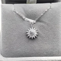 Collar con colgante de girasol en plata S925 y circonitas brillantes en estuche de joyería - Oro Blanco