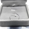 S925 Sterlingsilber Schlangenring, offenes Design mit Zirkonia-Schuppen auf Schmuckbox - Einstellbar Offen / Weißgold