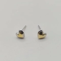 S925 Sterling Silber Herzohrstecker mit zweifarbiger Gold- und Silberoberfläche für Damen - Vollständiges 925 Sterling Silber / Gold und Silber Zweifarbig (ED148)