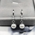 Eleganti orecchini in argento sterling 925 con perle bianche e zircone brillante - Argento Sterling 925 Completo / 8mm Perla Artificiale