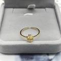 Minimalist gold S925 sterling silver open ring with hammered cross texture for women - Adjustable Open / Gold