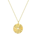Elegant gold S925 silver necklace with a minimalist hollow sunburst pendant on white background - 925 Silver / Gold