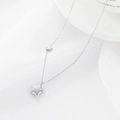 Minimalist 925 sterling silver pentagram star necklace with delicate link chain - 925 Silver / White Gold