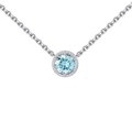 Dettaglio della collana in argento sterling 925 con pendente in zircone blu chiaro - 40+5cm / Marzo