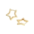 Polierte goldene Creolen in Sternform aus S925 Sterlingsilber für Damen - 925er Silber / Gold