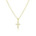 Exquisite gold S925 sterling silver cross necklace with sparkling zircon stones - 925 Silver / Gold