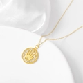 Gouden 925 zilveren KING kroon hanger ketting met diamanten op witte ondergrond - 925 zilver / Goud