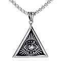 Collar punk para hombre de acero de titanio con colgante del Ojo de la Providencia - Solo Colgante Color Acero (Sin Cadena)