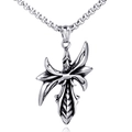 Hiphop titanium stalen ketting met een retro gotische draakvleugel kruishanger - Alleen Hanger (Zonder Ketting) / Zilver