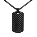 Collar de placa militar para hombre en acero negro mate con textura de escamas en relieve en blanco - Colgante Negro (Sin Cadena)